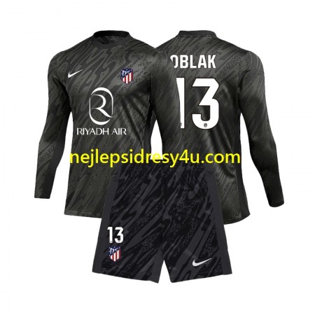 Fotbalový Dres Atlético Madrid Jan Oblak 13 Brankářské Dětské Domácí 2024/25 Dlouhý Rukáv